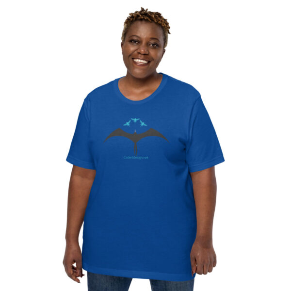 Frigatebird chasing flyingfish Unisex t-shirt - Image 3